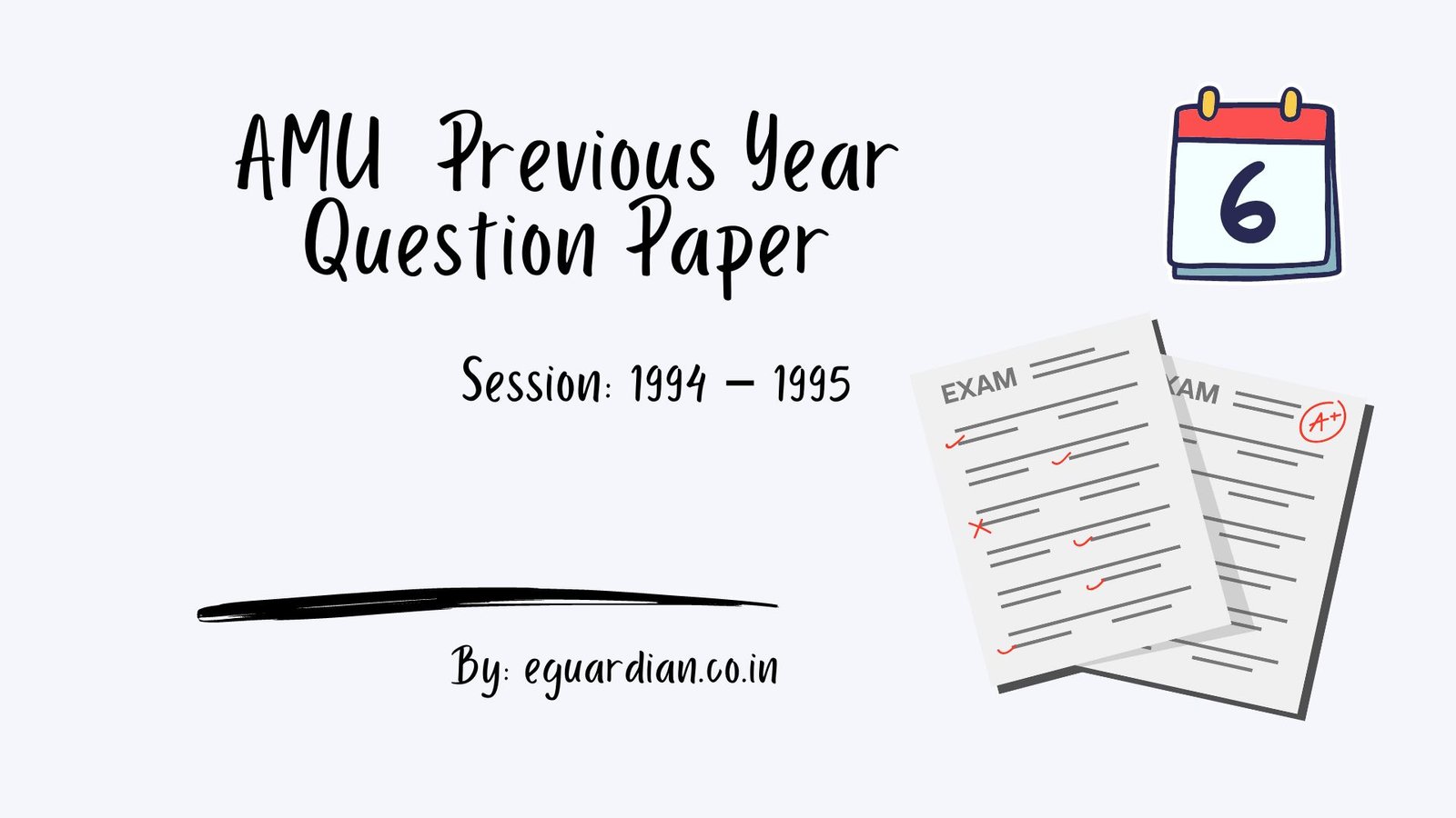 AMU Class 6 Previous Year Question Paper Session 1994 – 1995