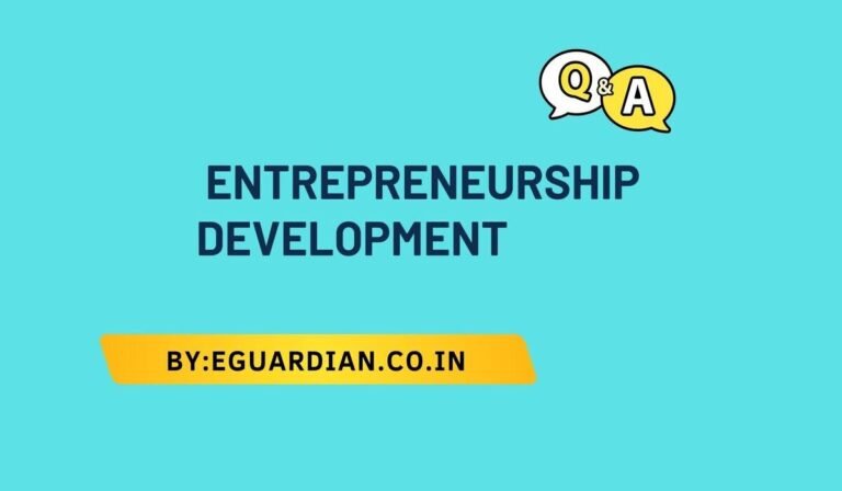 MCQ Questions for Entrepreneurship Development