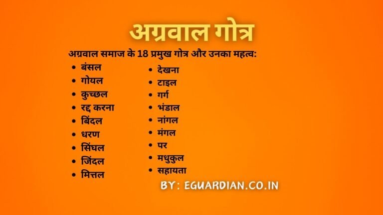 Agarwal Gotra list in Hindi | अग्रवाल गोत्र क्या है? प्रमुख गोत्र सूची, महत्व
